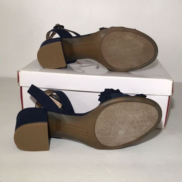 Isaac Mizrahi Live! Suede Block Heel Sandals - Picture 8 of 8